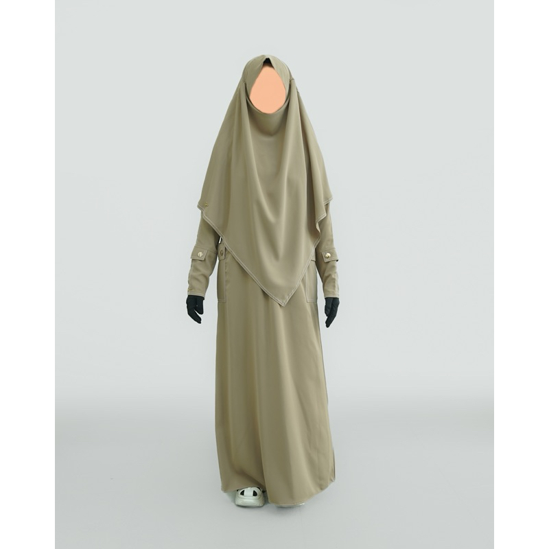 LUNA Abaya Khimar Syari anti UV - Sage Green