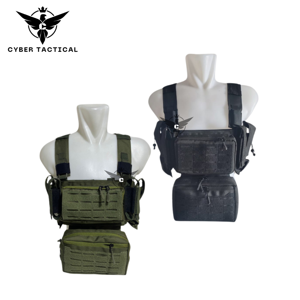 Terbaru Cyber Tactical Chest Rig Taktis KRAKEN I Tas Dada Mini Chestrig Modular Hijau Tas Dada Tacti