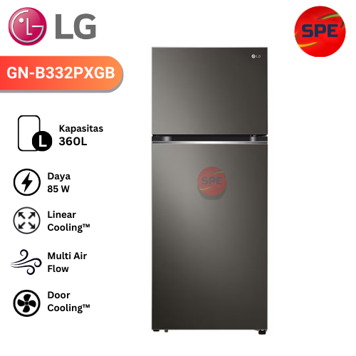 Kulkas 2 Pintu LG Smart Inverter GNB332PXGB Door Cooling 335L (MEDAN)