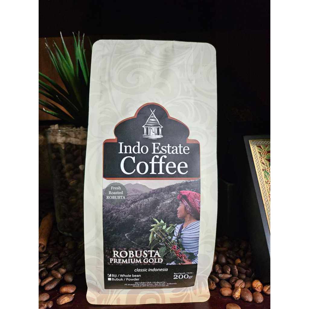 

Indo Estate Coffee Robusta Premium Gold 200gr - Powder