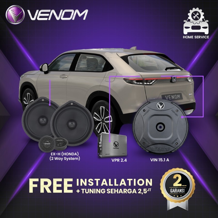 Paket Audio Full set Venom Express Honda HRV 2022 Paket Audio Mobil plug n play ORIGINAL