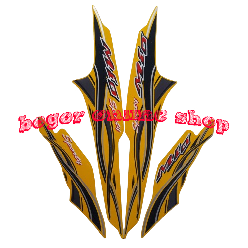 sticker striping body motor yamaha mio sporty 2005 kuning