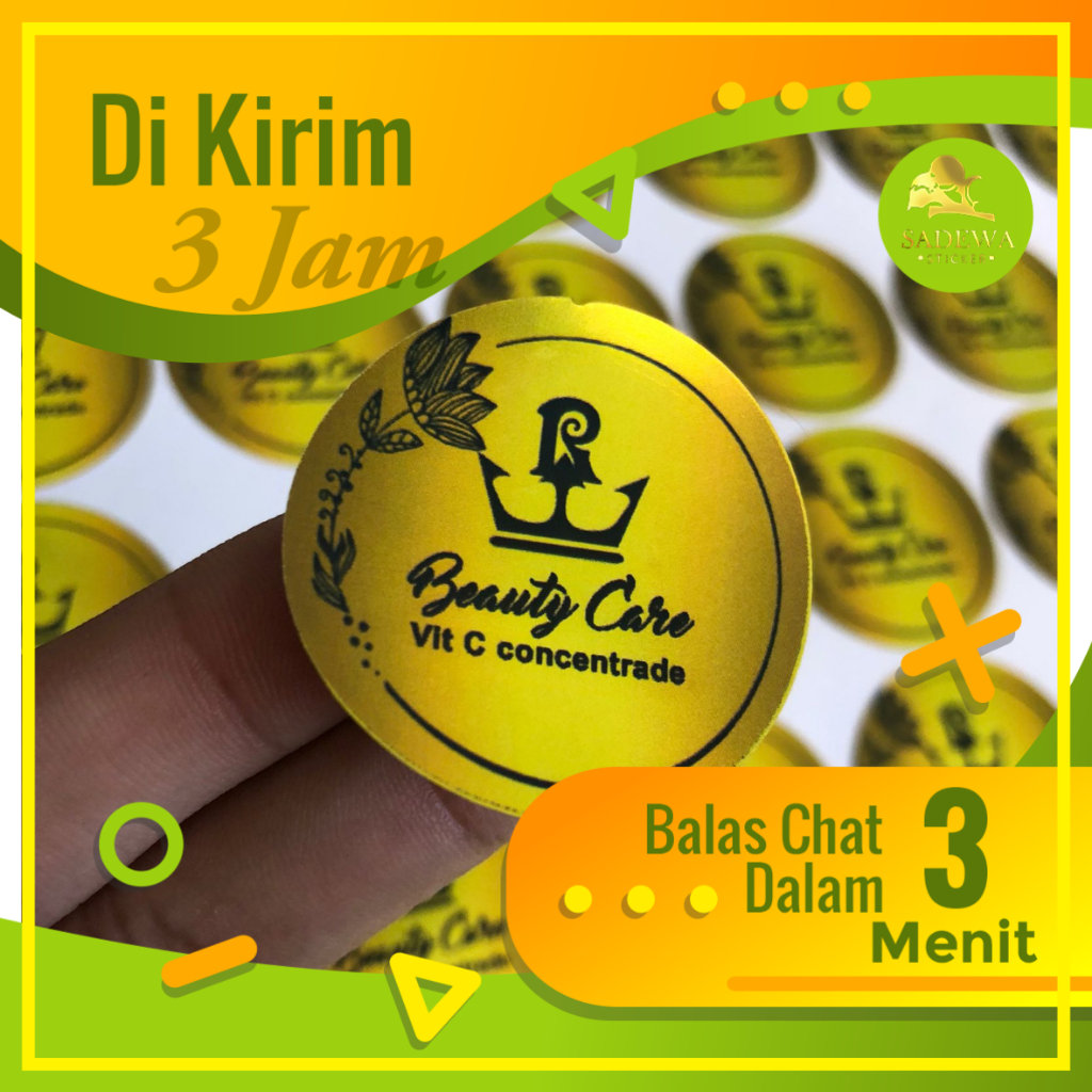 

SBGS 2-4 Cetak Stiker Label Olshop Gold / Silver Custom Sticker Logo Waterproof