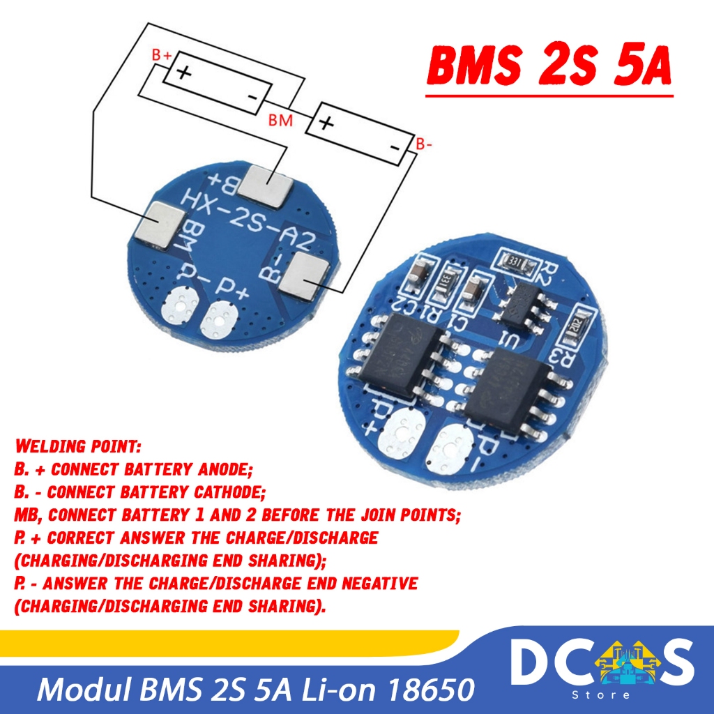 Lithium Battery 18650 BMS 2S 5A Charger BMS Protection Board li-ion