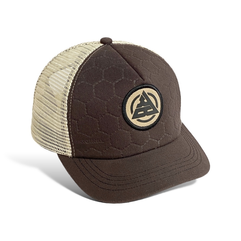 Topi Trucker Jaring Topi Pria Visor Pendek Coklat