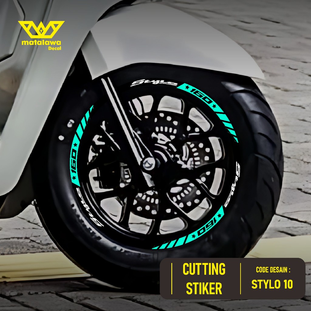 CUTTING STICKER VELG STYLO 160 RING 12 STIKER LIS LIST VARIASI BAN VELG MOTOR HONDA STYLO 10