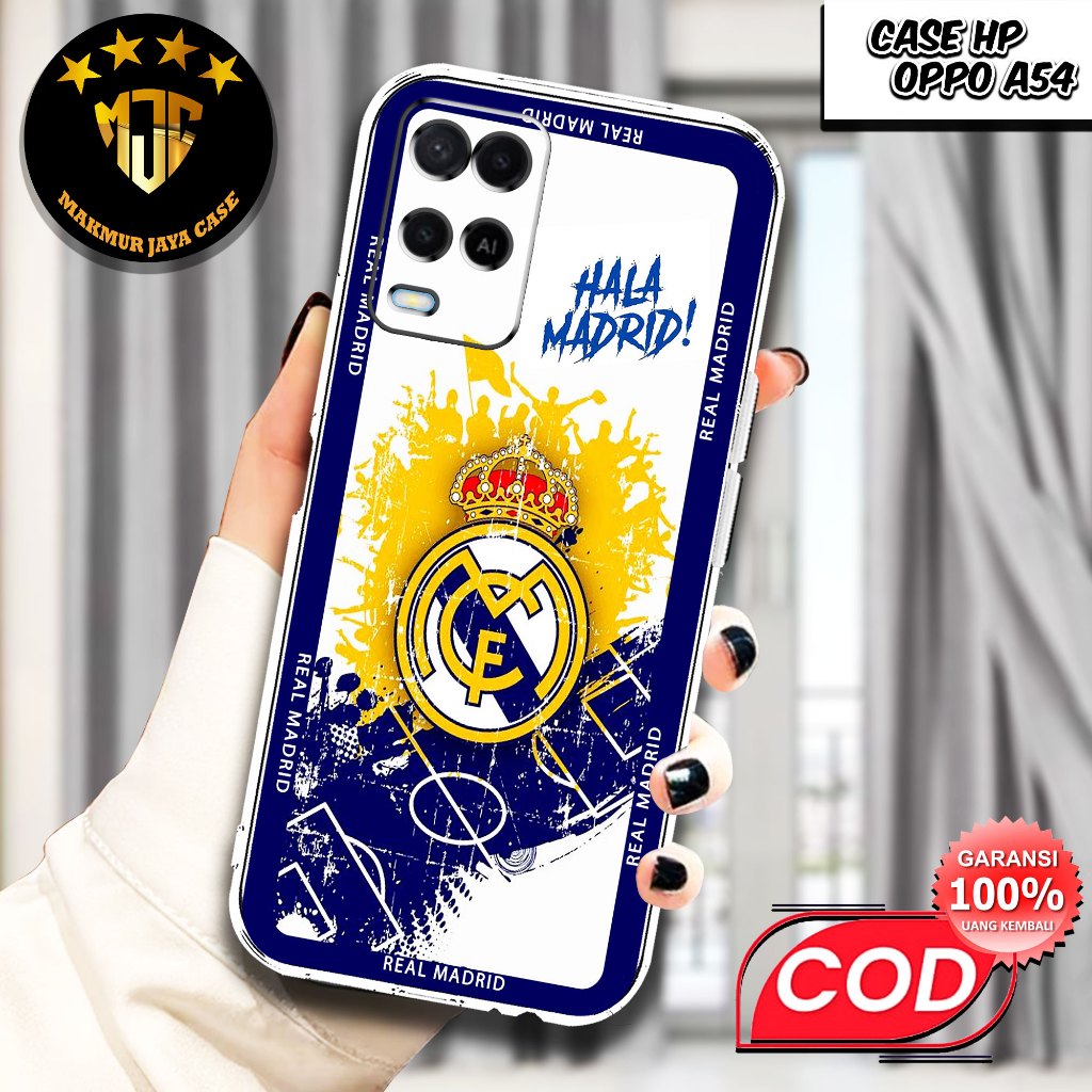 Case OPPO A54  - Casing OPPO A54 Motif (BOLA) - Softcase Premium Fourside - Bening Transparant - Sil