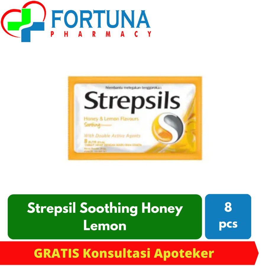 

Strepsil Soothing Honey Lemon Kuning isi 8