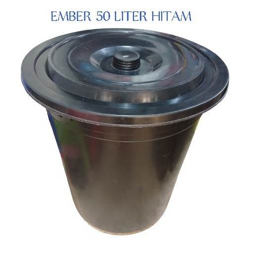 Ember Plastik 50 Liter HITAM / Tong Air 50 Liter / Ember besar tutup plastik 50 Liter / Ember air pl