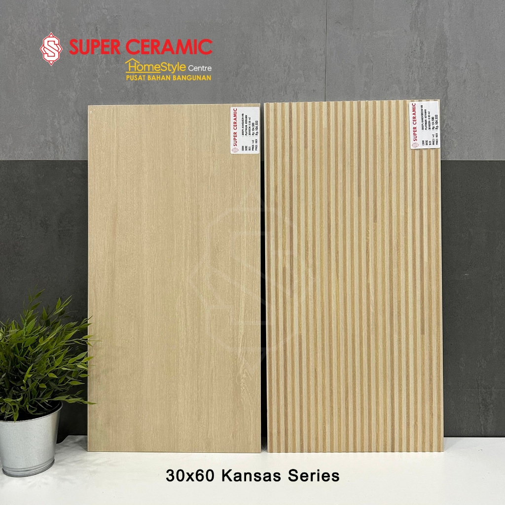 PLATINUM 30x60 Keramik Dinding Matt - KANSAS CREAM / KANSAS BROWN / KANSAS DECOR EMB