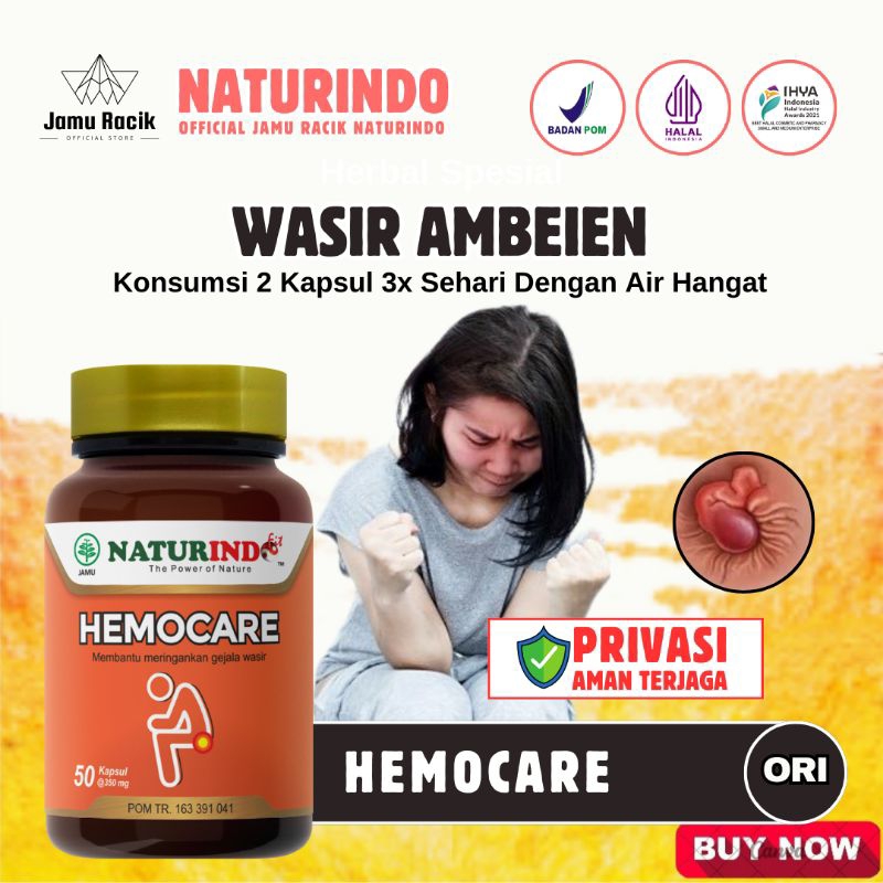 PAKETAN Pistula Ani Benjolan Wasir Ambeien Original Hemocare dan Pos-k Original Naturindo Isi 50 Kap