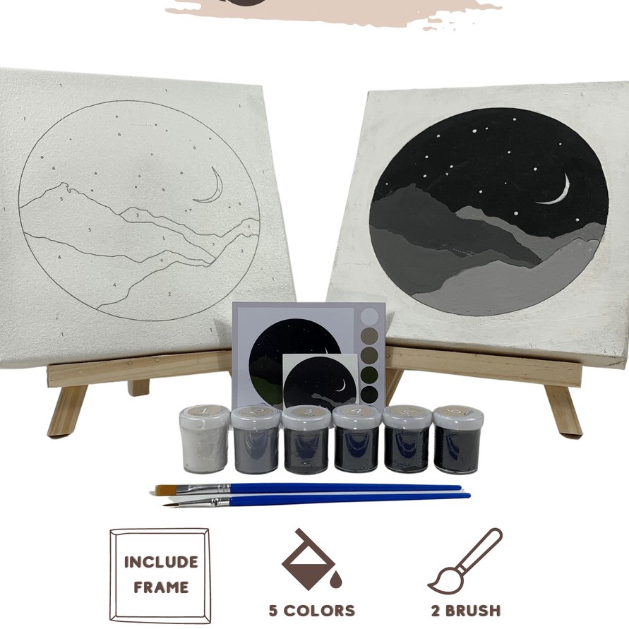 

KHUSUS KAMU Cocoartid Paint By Number Kit Crescent Moon I Kanvas 2 x 2 cm