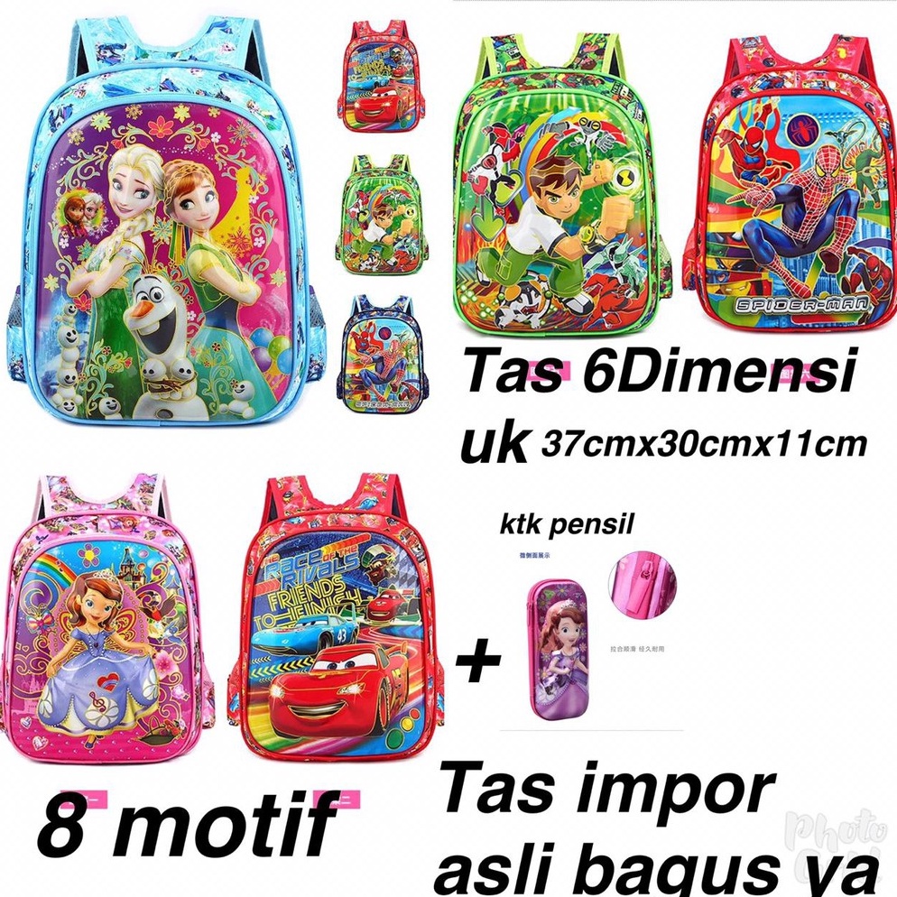 Best Seller LOLIPOP Tas Ransel Anak 6D  Backpack  Tas Sekolah Anak  Tas punggung dengan Banyak Motif