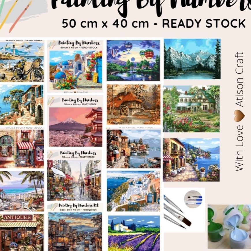 

BISA PAINTING BY NUMBERS KIT ready jakarta ocean series