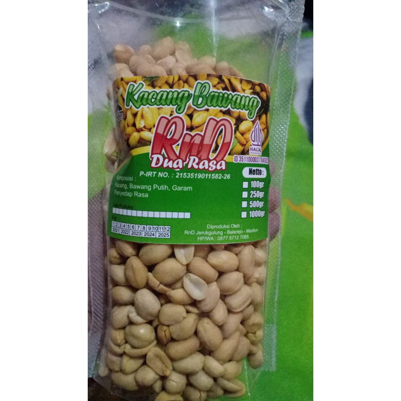 

kacang bawang RnD dua rasa kemasan 125 grm