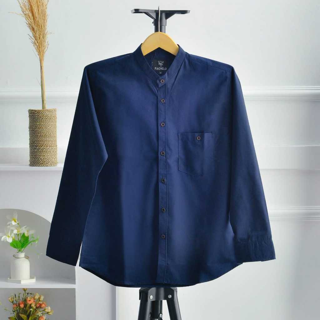 Baju koko pria lengan panjang,Kemko pria lengan panjang,Kemeja koko pria,Baju koko putih,Baju muslim