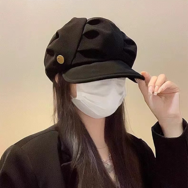 BESTPROTAGONIST-324 Topi Baret Korea Wanita Hijab Elegant Model Bucket Bahan Lembut