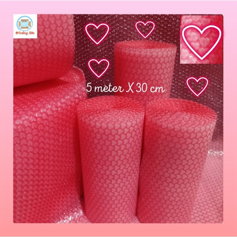 

BUBBLE WRAP PINK LOVE SUPER PREMIUM / HAMPERS / 5 METER X 30 CM