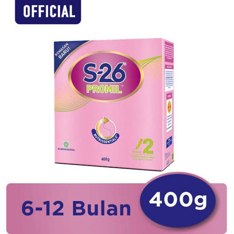 S26 promil tahap 2 susu formula bayi 6-12 bulan 400gr