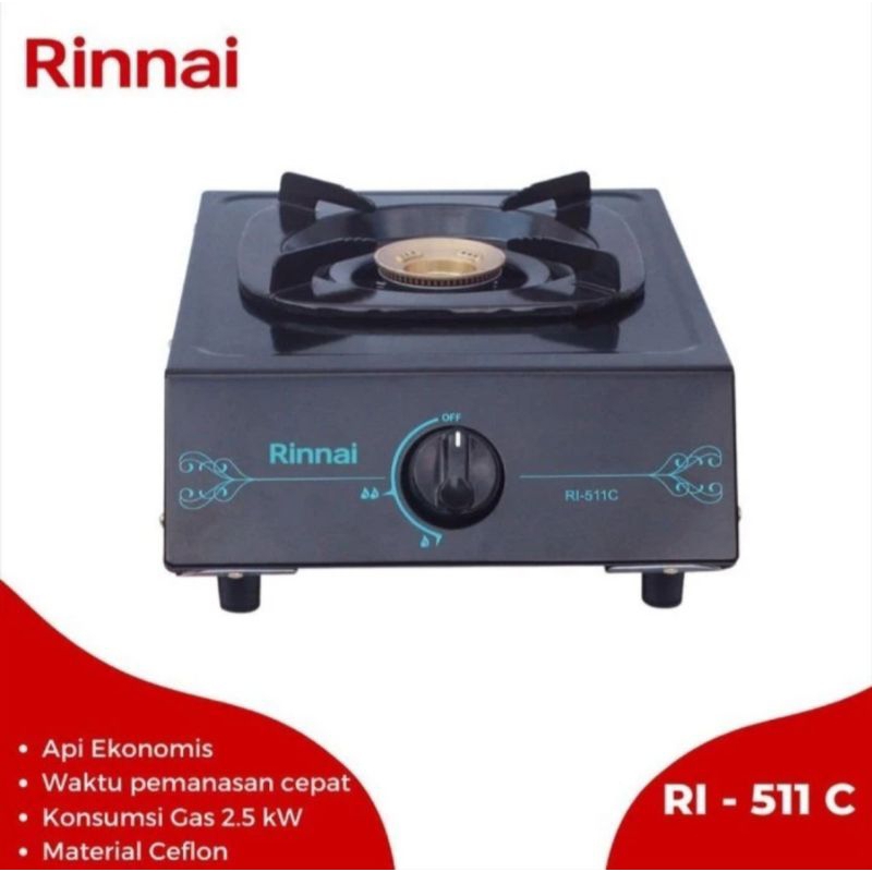 Kompor Gas Rinnai 1 tungku RI-511C / RI 511C / RI 511 C