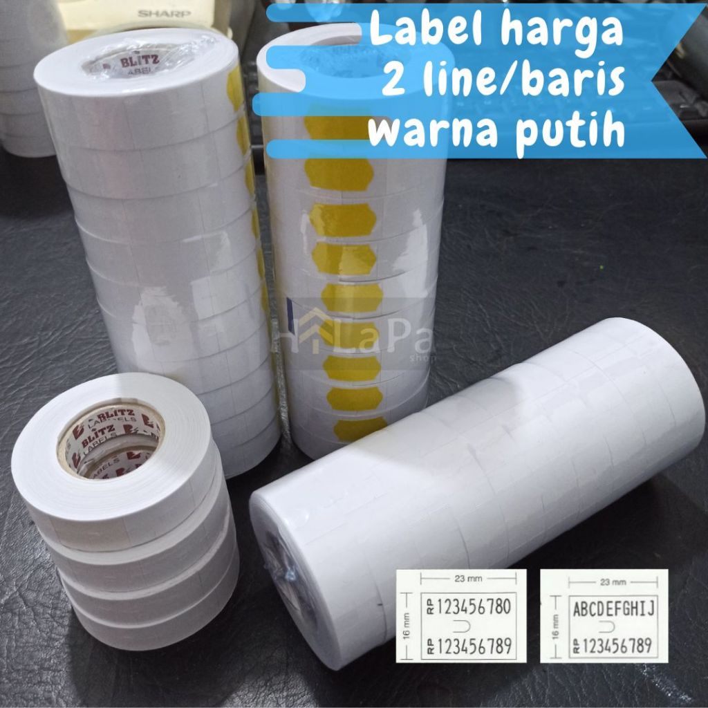 

LABEL HARGA PUTIH 2 line untuk Hand Labeller Joyko