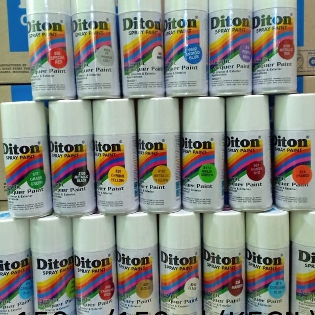 KP8 DITON Spray Paint Acrylic Lacquer Paint Pilox PIlok Cat Semprot Glossy Metallic Doff Stabilo Chr