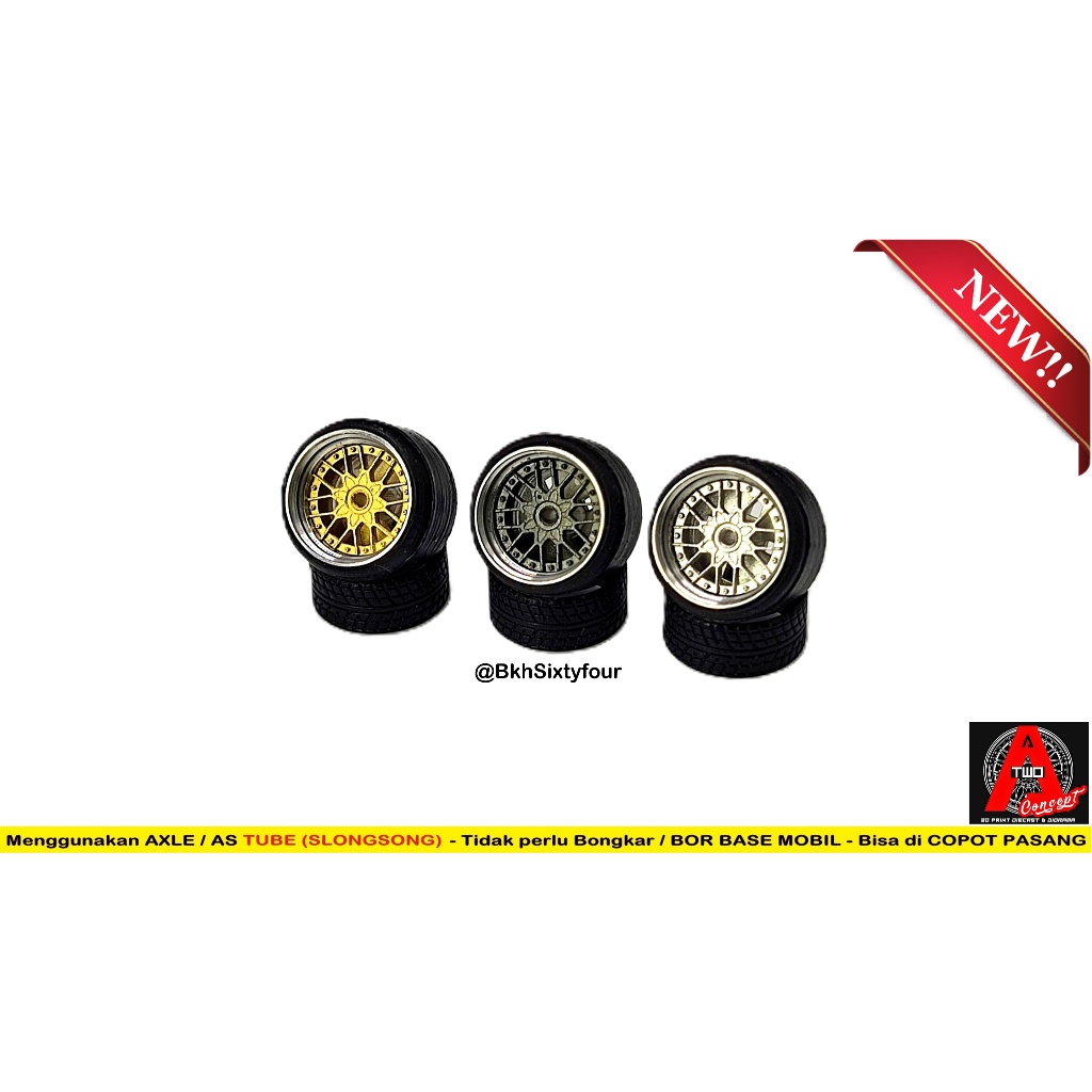 Ban Karet A2C PREMIUM ALLOY BBS RS2 10mm Free AXLE SELONGSONG TC5