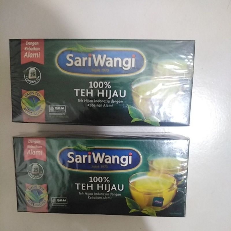 

Sari Wangi. 100% TEH HIJAU. 2 X 25 KANTONG TEH @ 1.85 g.