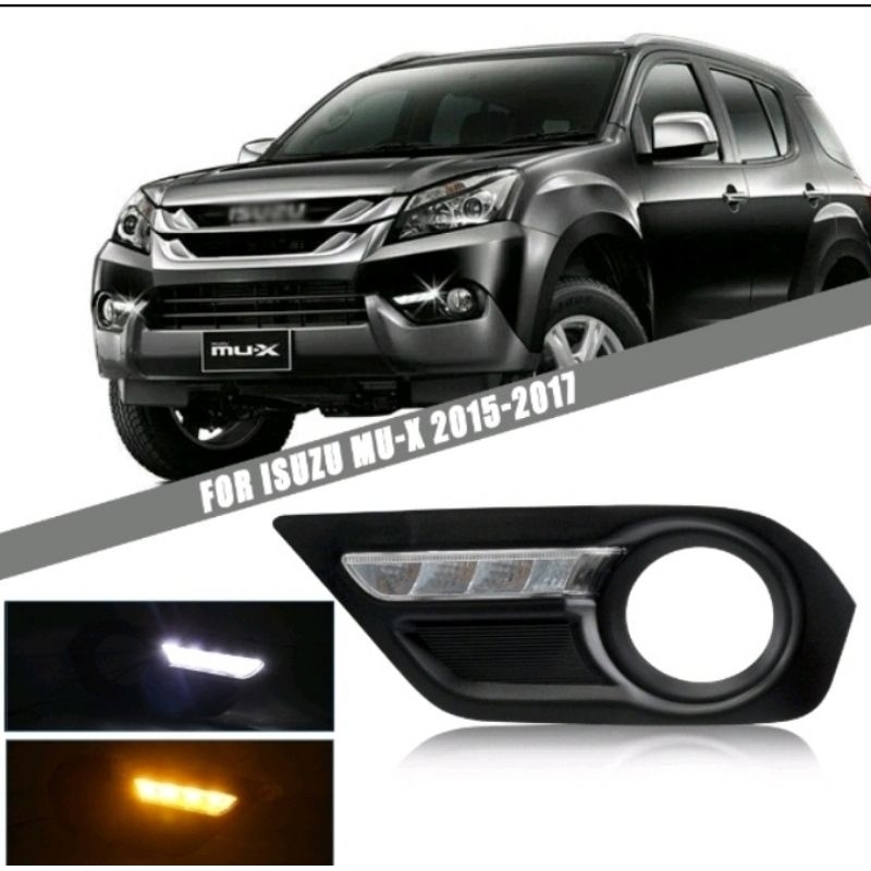 Foglamp Drl Lampu Drl Lampu Kabut Drl Ring Cover Drl Led Mobil Isuzu Mux Mu~X Tahun 2014 2015 2016《C