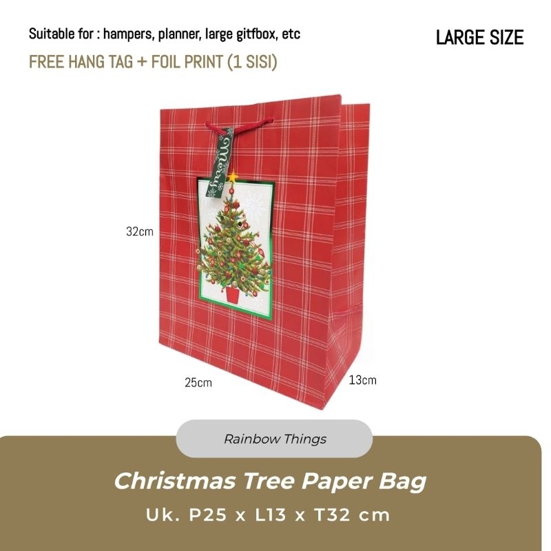 

Paperbag Christmas Natal Pohon Cemara uk 25 x 13 x 32cm (Large)