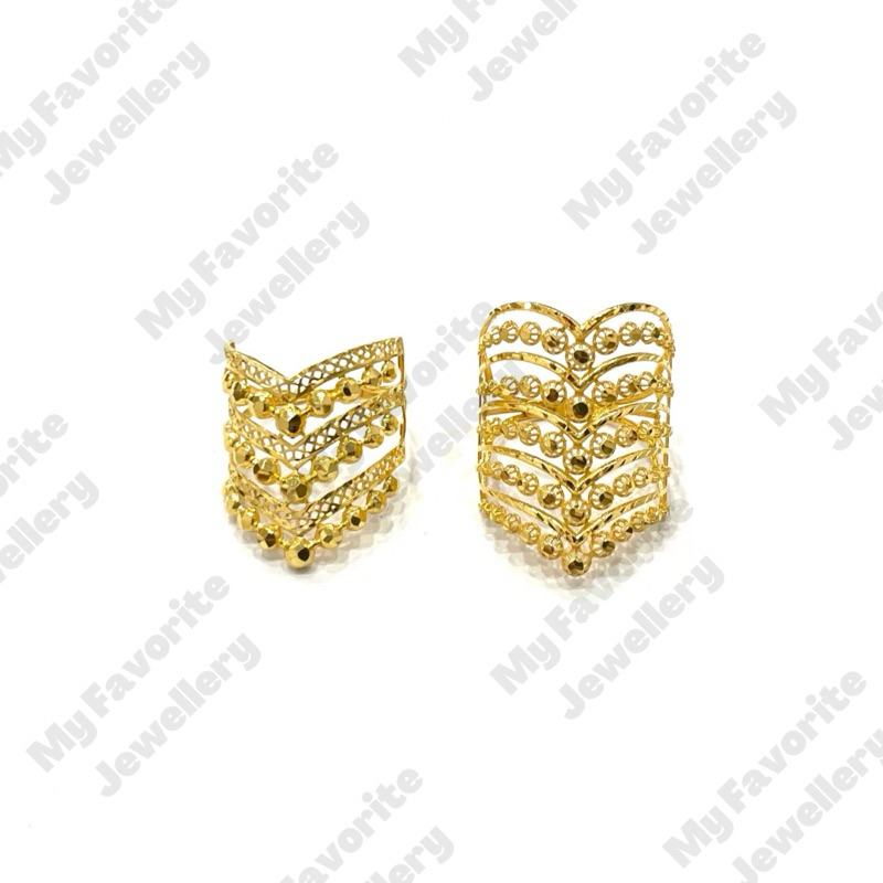 Cincin Aurel Kerawang Susun Uk16 EMAS ASLI Kadar 700 dan 875