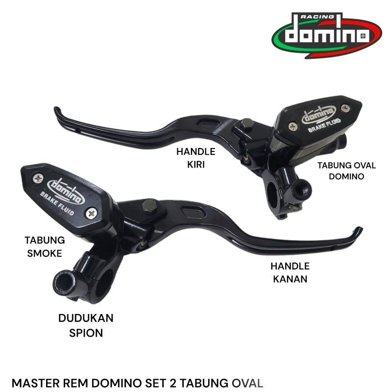 Master Rem Domino 2 Tabung Oval Model RCB - Universal untuk Nmax, Vario160, PCX150, ADV150, dan Lain