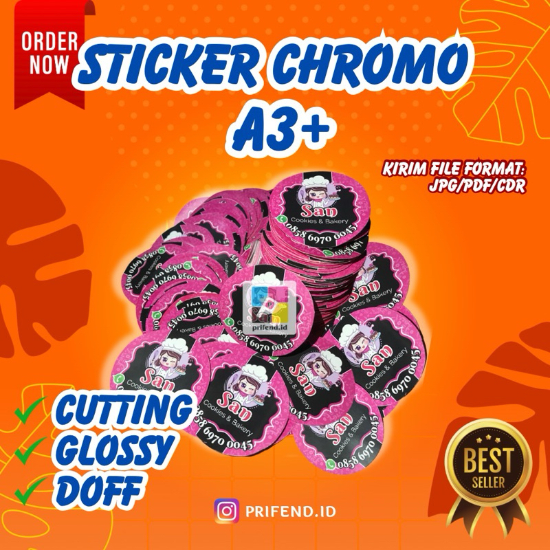 

CETAK STIKER CHROMO/MIRROR A3+ | STIKER LOGO/LABEL MAKANAN/DLL | BISA CUSTOM DESAIN | STIKER CUTTING