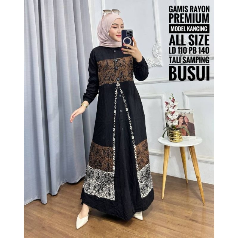 Gamis Twill Ori size XL Realpict Murah Busui Daster Twill Ori Gamis terbaru