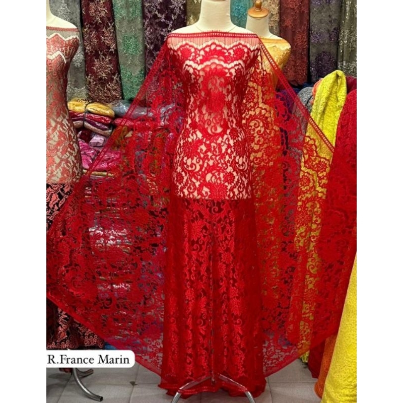 Bahan kebaya semi Prancis fatmawati panel