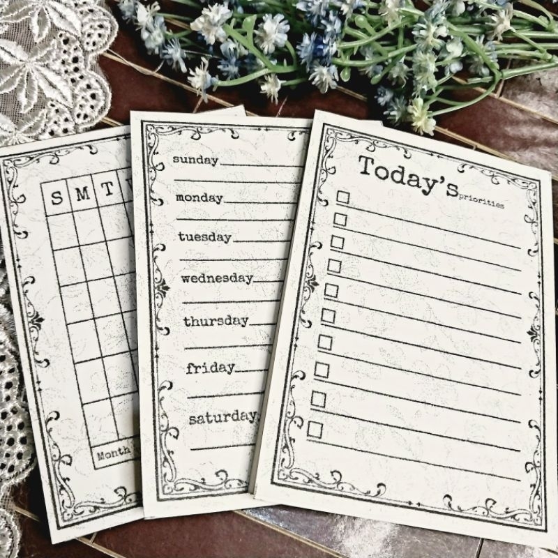 

daily memo vintage deco paper for journalling scrapbooking
