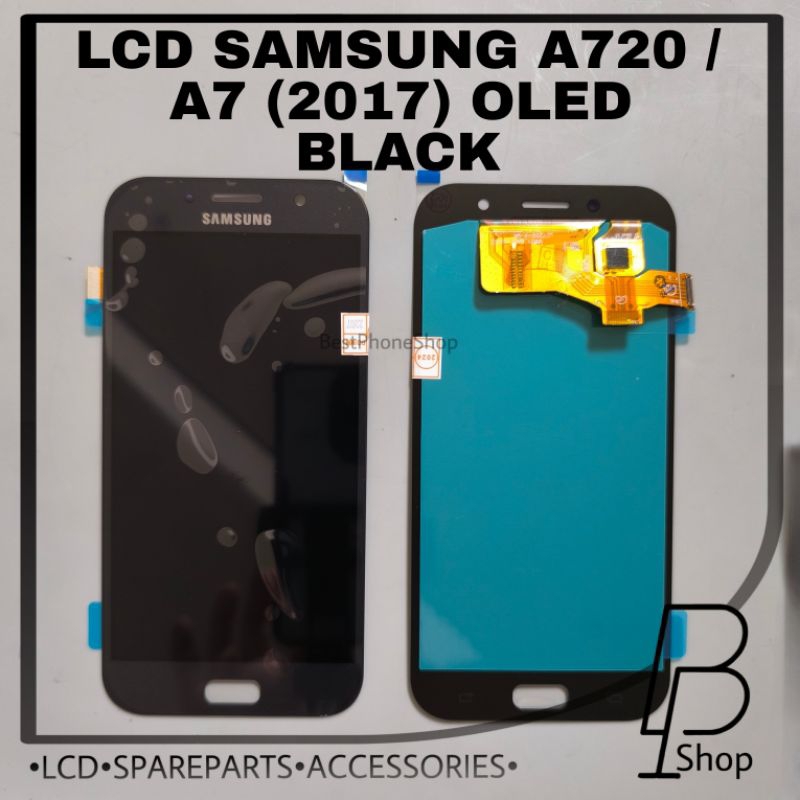 LCD SAMSUNG A720 / A7 (2017) OLED BLACK / GOLD