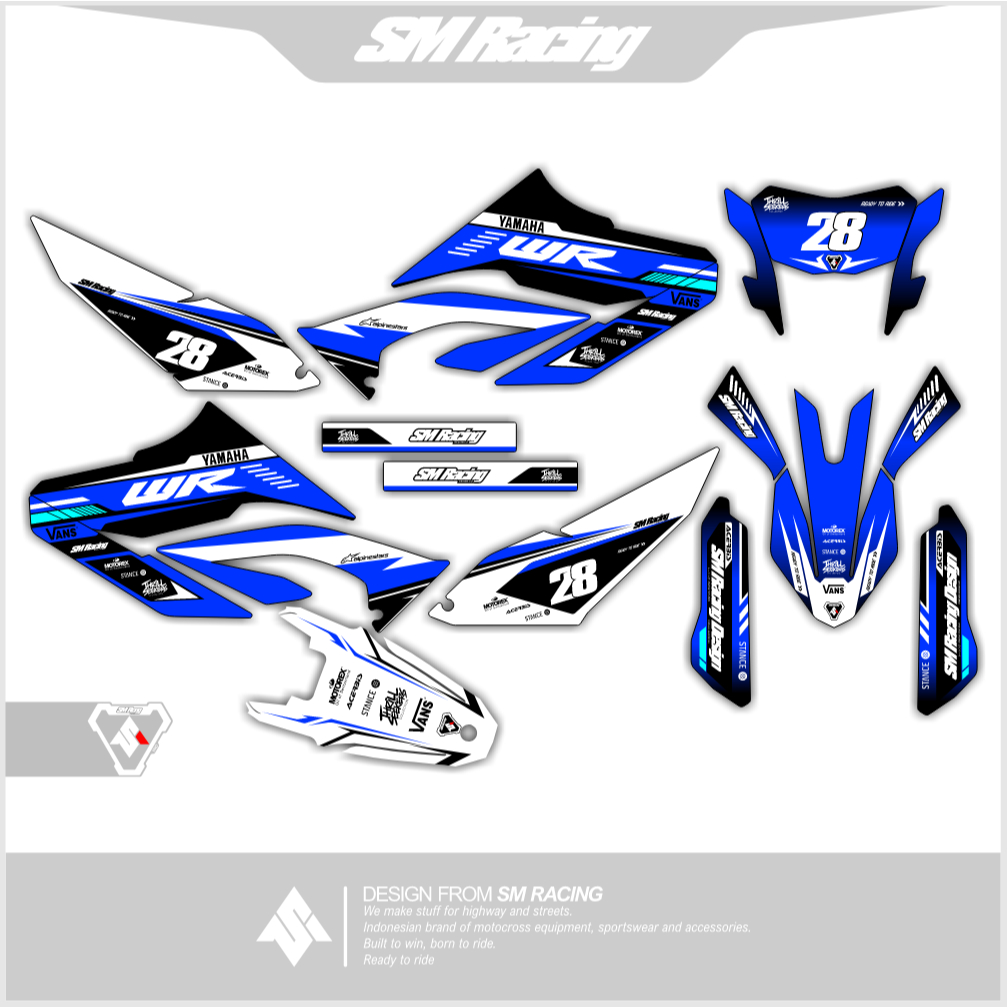 Decal Stiker Wr 155 R Full Body Warna Biru Putih Mix Hitam Terbaru