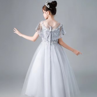 Gaun Pengantin Putih untuk Anak Acara Sekolah Gaun Panjang Putri untuk Pesta Ulang Tahun Anak Peremp