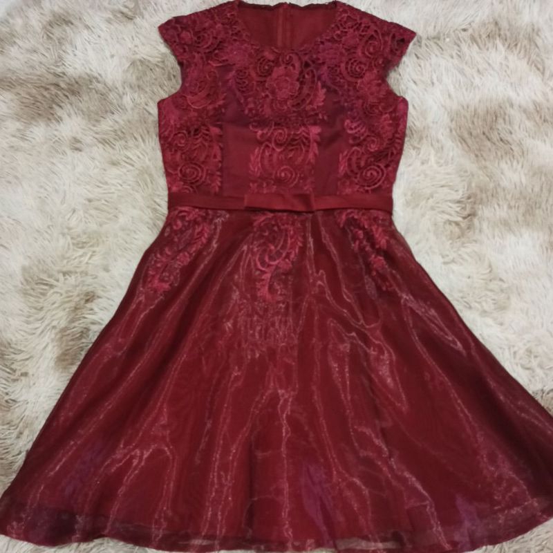 dress pesta embordir organza