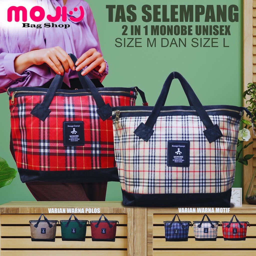 Tas selempang jinjing 2 in 1 Monobe Pria dan  Wanita Ukuran Besar / Tas Kantor/ Tas Fashion / Tas ja