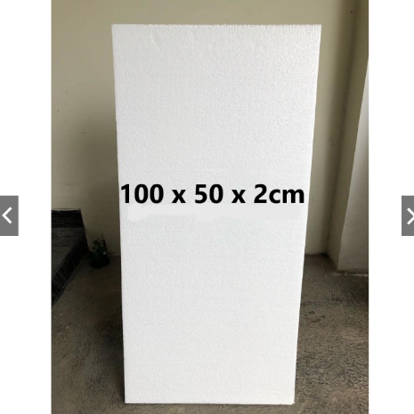 Styrofoam Lembaran 100 x 50 x 2cm - Styrofoam Dekorasi - Sterofoam Lembaran - Lembaran Dekorasi
