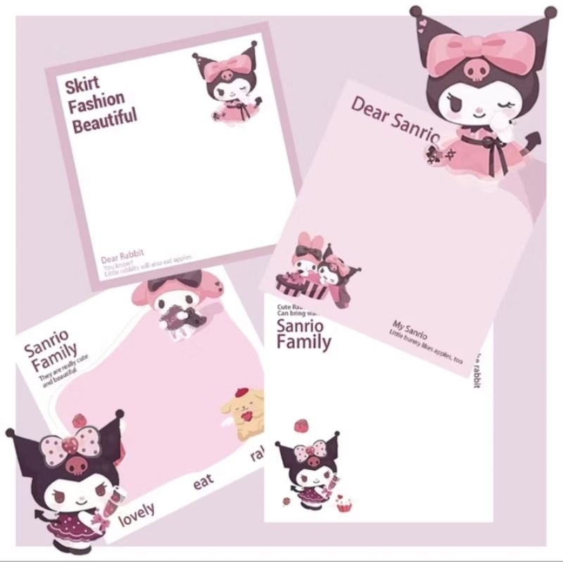 

Note Pad Memo Pad Kertas Memo Catatan Sanrio Kuromi Cinnamoroll Series