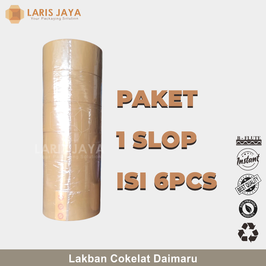 

Paket Lakban Coklat 1 Slop Isi 6 Lakban Isolasi Selotip Merk Daimaru 2 Inch / 48 mm x 90 Yard ( Lakban DM Coklat 2" (6 pcs) )