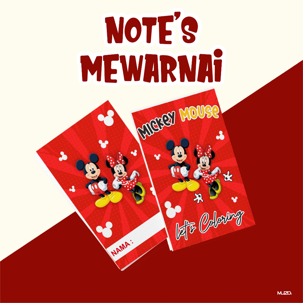 

Buku Kecil Mewarnai - Note Mewarnai Mickey Mouse