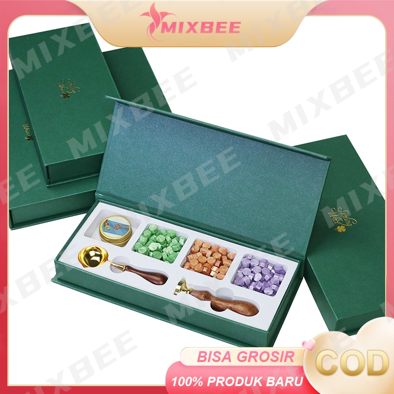 

1 Set Stempel Retro Seal Wax Beads Set Handle DIY Wax Beads Scrapbook Stempel Sealing Lilin Segel Wax Stempel Undangan Stempel Pernikahan