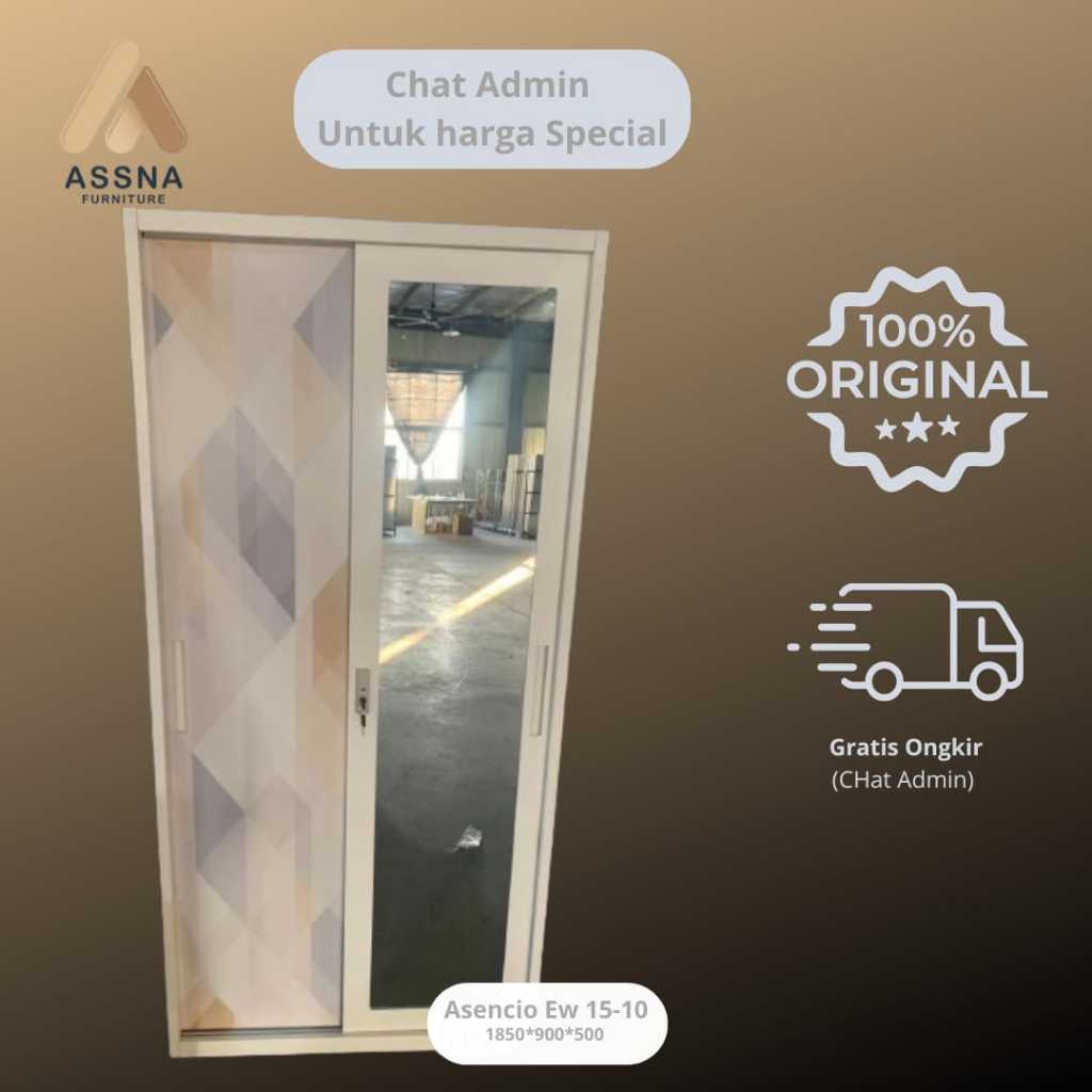 Lemari Baju Besi pintu sliding asencio Ew 15 – 10 Marble