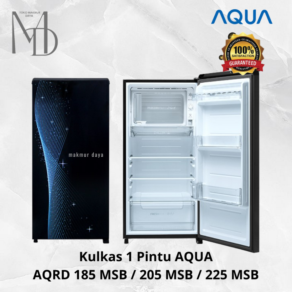 Kulkas Aqua 1 Pintu AQRD185MSB / AQRD 185 / 205 / 225 MSB Original AQRD-185MSB
