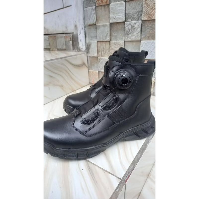 sepatu pdh kulit safety  tali putar murah