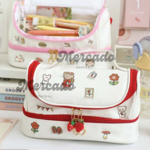 

Tempat Pensil Pencil Case Tas Pouch Alat Tulis Serbaguna Tas Make Up Travel Pouch DIY Stiker